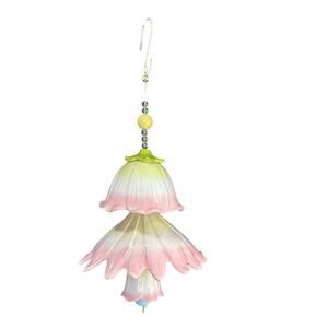 Vintage Ceramic Pastel Tulip Bell Wind Chime